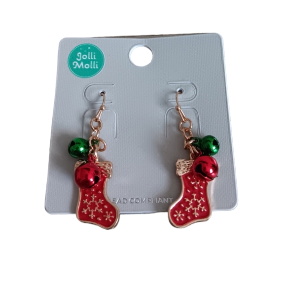 Jingle Bells Stocking Earrings - Picture 2 of 6